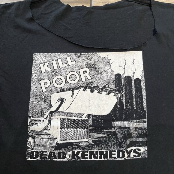 Dead Kennedys Medium Kill the Poor Vintage Anvil Black Flag Misfits Punk Cut - Picture 2 of 10